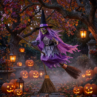 Halloween Decoration of Flying Witch with Lights