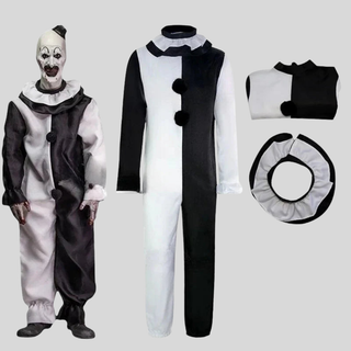 Halloween Costume with Scary Clown Design and Mask