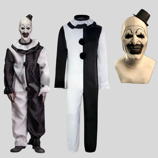 Halloween Costume with Scary Clown Design and Mask