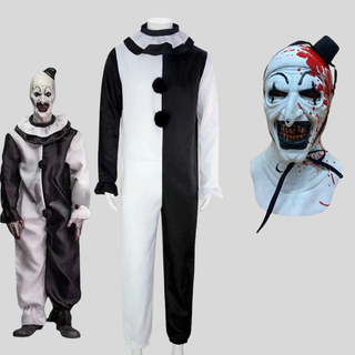 Halloween Costume with Scary Clown Design and Mask