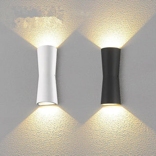 Double head outdoor LED wall light fixture