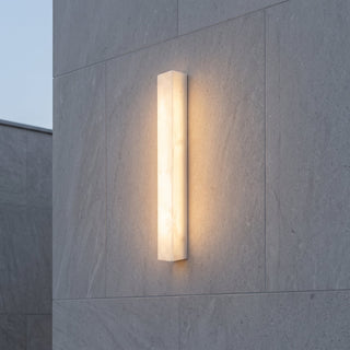 Rectangular marble LED indoor wall light fixture