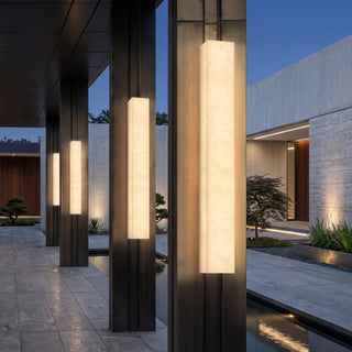 Rectangular marble LED indoor wall light fixture