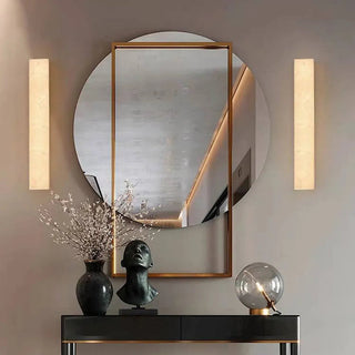 Rectangular marble LED indoor wall light fixture