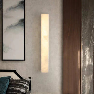 Rectangular marble LED indoor wall light fixture