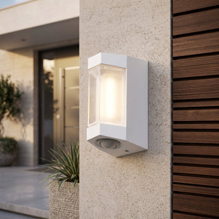 Outdoor Wall Light Fixture With Up Down LED - white