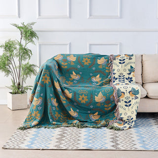 Throw Blanket With Reversible Nature Pattern