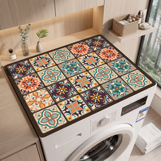 Washing Machine Protective Mat with Anti-Slip Design - retro plaid