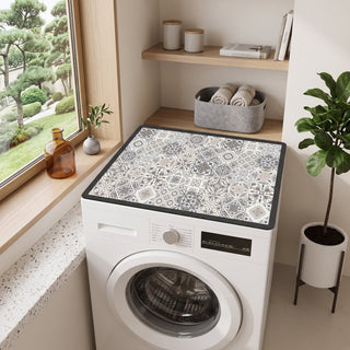 Washing Machine Protective Mat with Anti-Slip Design - gray plaid