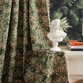Window Curtain Panel With Botanical Floral Print