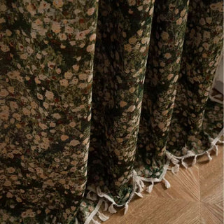 Window Curtain Panel With Botanical Floral Print