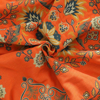 Throw Blanket with Reversible Floral Pattern