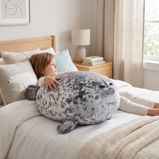 Round Plush Seal Pillow Toy for Nursery