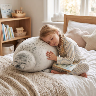 Round Plush Seal Pillow Toy for Nursery