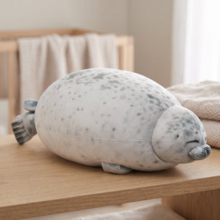 Round Plush Seal Pillow Toy for Nursery