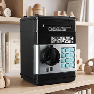 Electronic Money Box for Kids ATM Style - black