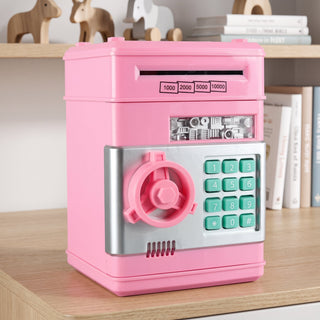 Electronic Money Box for Kids ATM Style - pink
