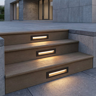 Stair Step Wall Light with Recessed LED Lighting