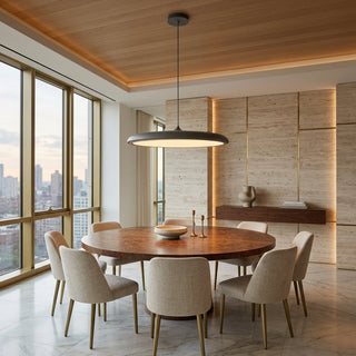 Pendant Light with Round Metal UFO Shape - gray