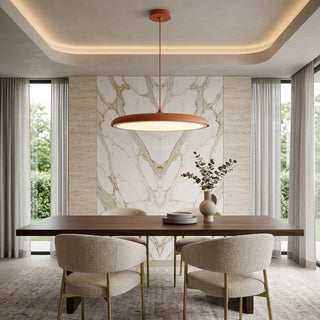 Pendant Light with Round Metal UFO Shape - orange