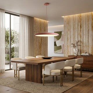 Pendant Light with Round Metal UFO Shape - pink
