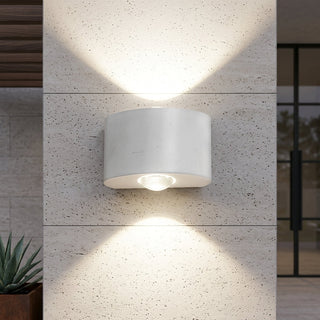 Outdoor Wall Light Fixture With Up Down LED - white