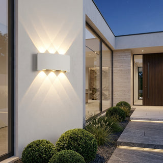 Outdoor Wall Light Fixture With Up Down LED - white
