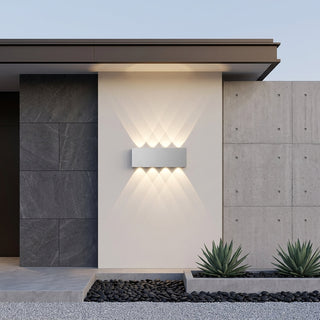 Outdoor Wall Light Fixture With Up Down LED - white