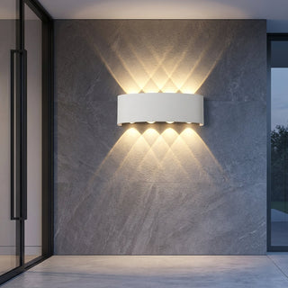 Outdoor Wall Light Fixture With Up Down LED - white