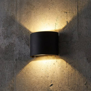 Outdoor Wall Light Fixture With Up Down LED - black