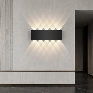 Outdoor Wall Light Fixture With Up Down LED - black