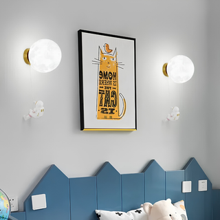 Wall Light With Astronaut Moon Design For Kids