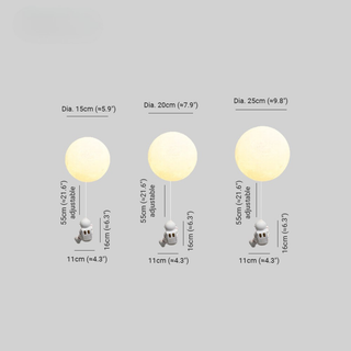 Wall Light With Astronaut Moon Design For Kids