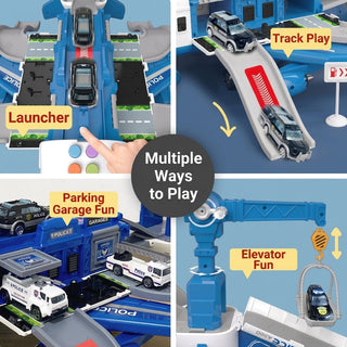 Kids Folding Airplane Playset with Airport Track