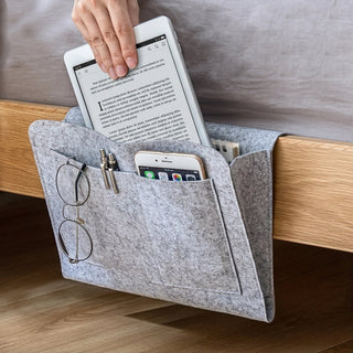 Bedside storage organizer with multifunction cable slots