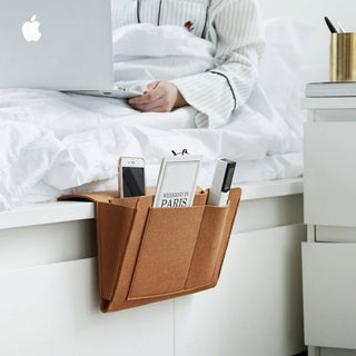 Bedside storage organizer with multifunction cable slots