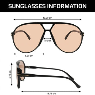 Oversized aviator sunglasses with square frames