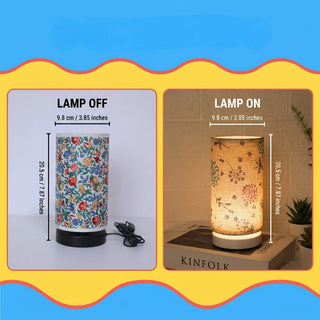 Table lamp with floral botanical decorative design