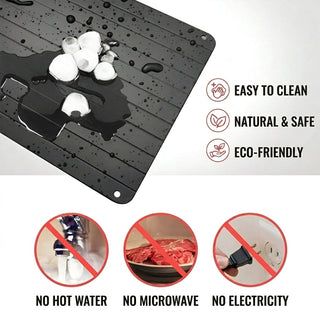Defrosting tray with nonstick surface for frozen food