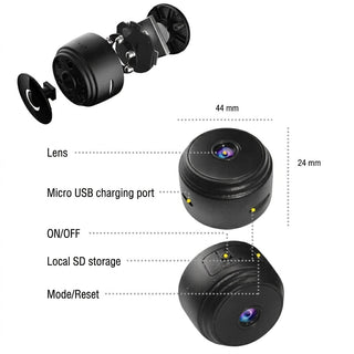 Mini wireless security camera with magnetic mount