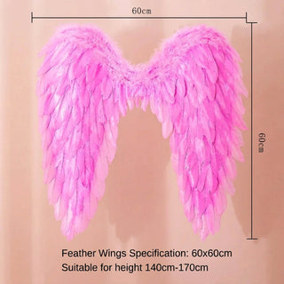 Feathered angel wings costume accessory for Halloween cosplay