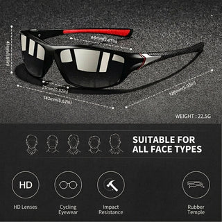 Sport Sunglasses with Polarized Lenses and Full Frame Design