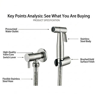 Bidet Sprayer For Toilet With Stainless Steel Wall Mount