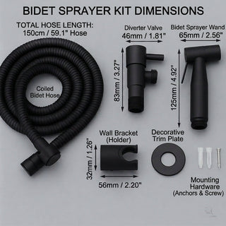 Bidet Sprayer For Toilet With Stainless Steel Wall Mount