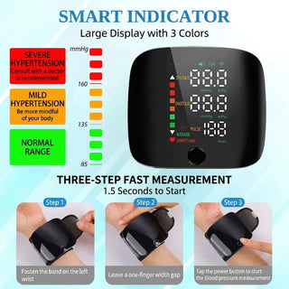 Wrist Blood Pressure Monitor With Voice Prompts And LCD Display