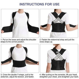 Posture Corrector With Crossed Back Bands And Shoulder Support