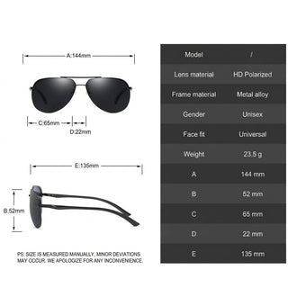 Aviator Sunglasses For Men With Polarized Metal Frame