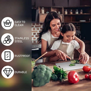 Stainless Steel Cutting Board With Dishwasher Safe Design