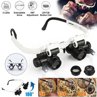Hands Free Magnifying Headset With Interchangeable Lenses