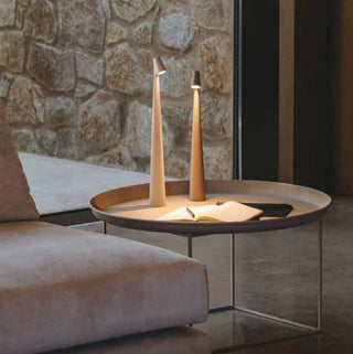 Cordless Table Lamp With Rechargeable Nordic Style Design - white